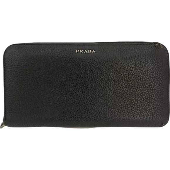 112143BE (L1) Prada Wallet Long Black Leather - Picture 1 of 12